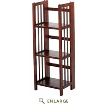 Casual Home Casual Home 331-33 14 in. 3-Shelf Folding Bookcase; Walnut 331-33